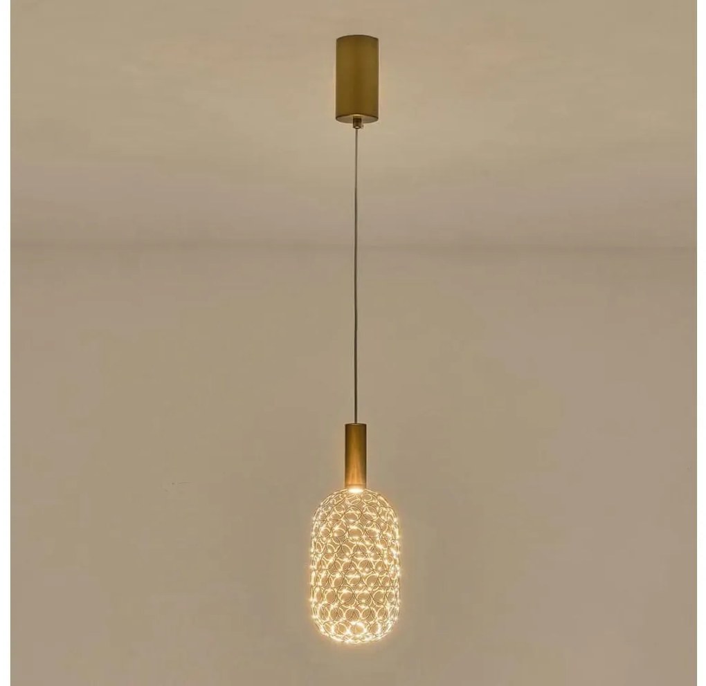 Eurolamp LED Csillár zsinóron PERFORATO LED/6,3W/230V 3000K arany átm. 13 cm EU0261