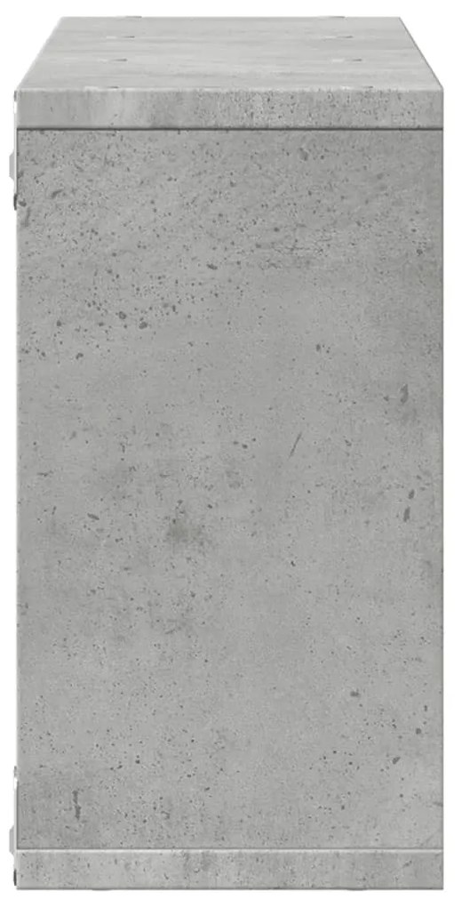betonszürke szerelt fa faliszekrény 100 x 16 x 30 cm