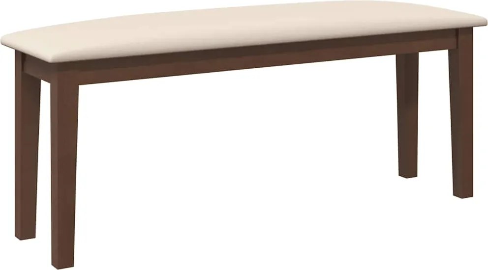 vidaXL barna tömörfa gumiból pad 110 cm