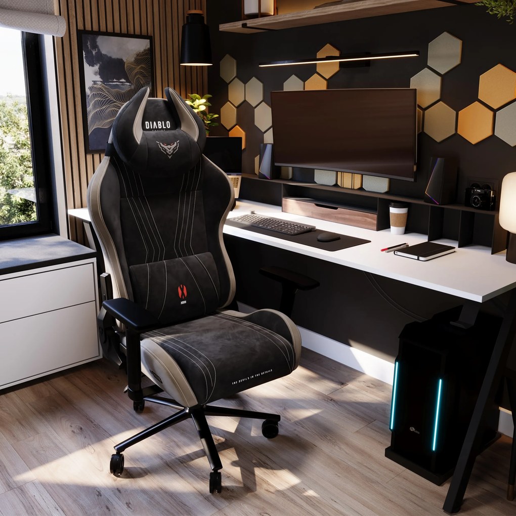 Gamer szék szövet Normal Size, fekete-bézs: Diablo X-Horn 2.0 Camel Black