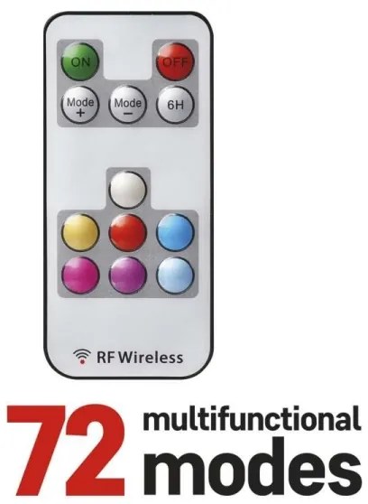 LED RGB Karácsonyi kültéri lánc 120xLED/72 mód 15m IP44 + távirányító