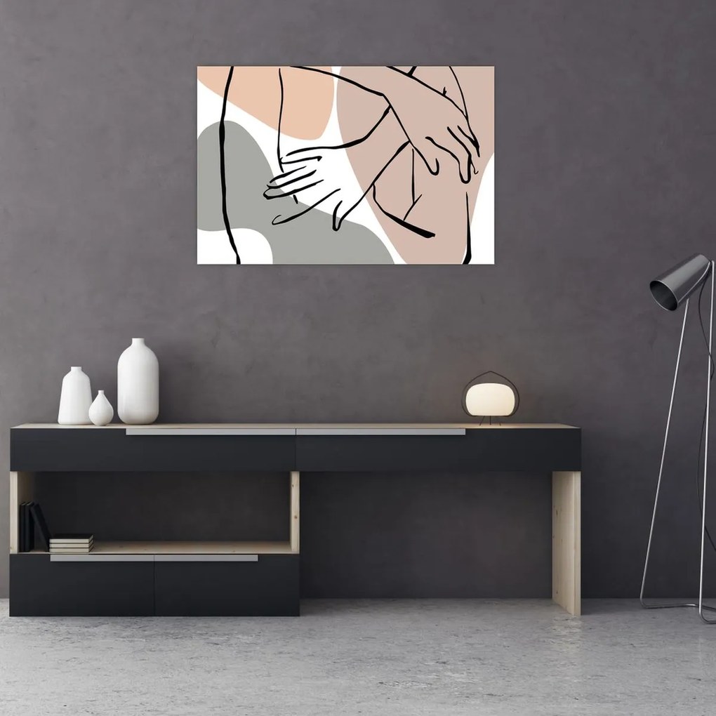 Kép - Női test vonal művészet N⁰2 (90x60 cm)