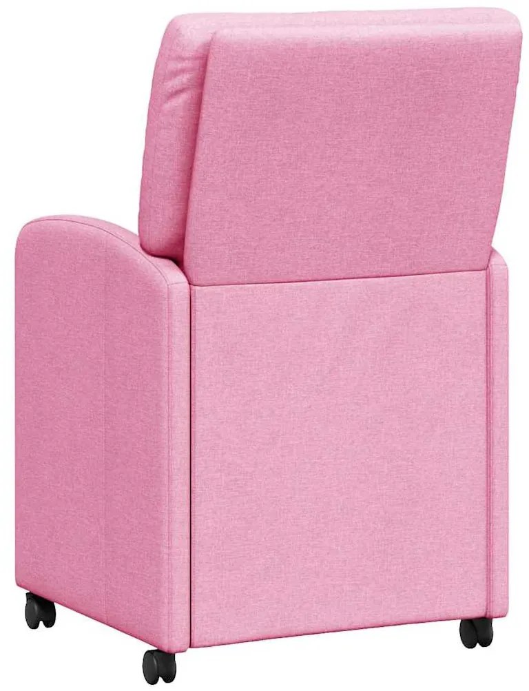 Kerekes Étkező Székek 2 pcs Rózsaszín 57 x 67 x 95 cm szövet