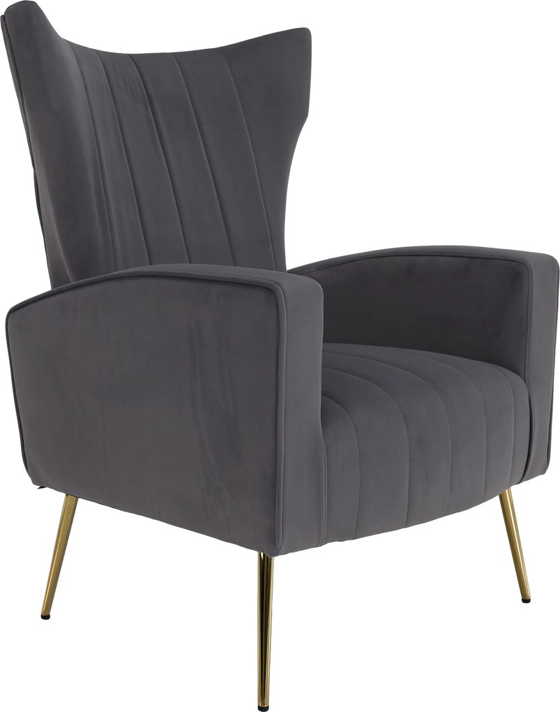 Relaxfotel, szürke Velvet szövet, BARET