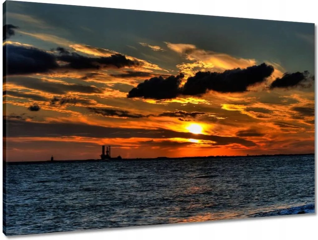 Vászonkép 90x60 Naplemente a tengerparton