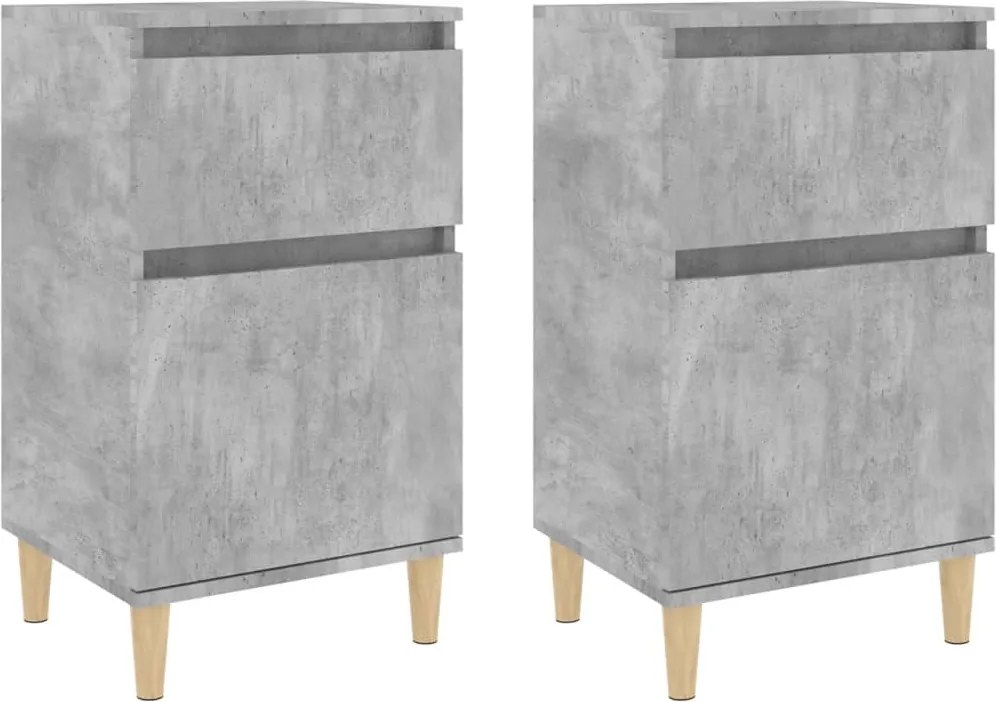 vidaXL 2 db betonszürke éjjeliszekrény 40 x 35 x 70 cm