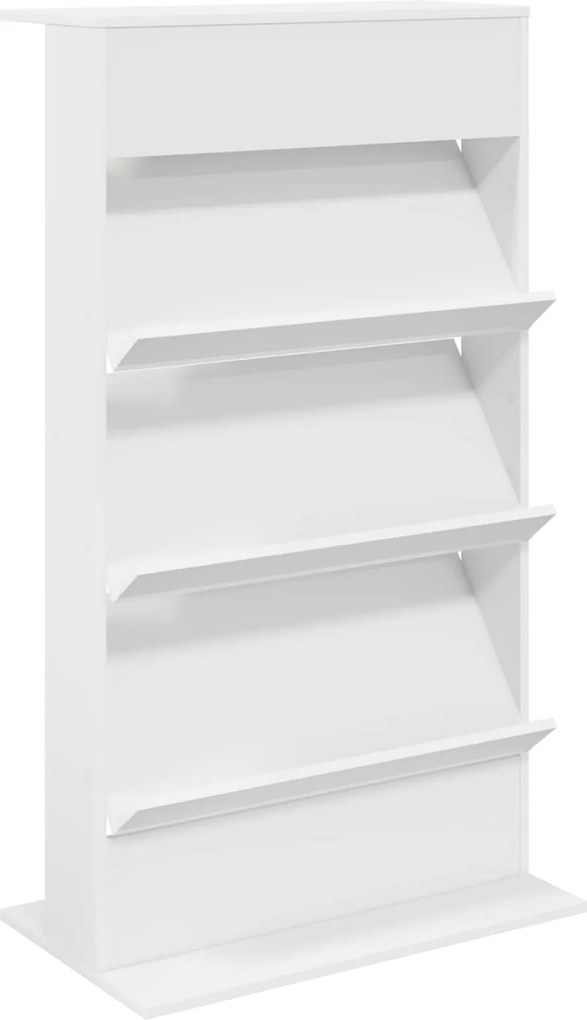 vidaXL Magazin állvány polcokkal Fehér 70 x 41 x 126 cm Faanyag