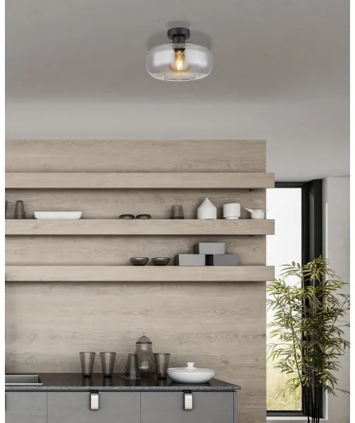 Globo 15566D - Felületre szerelhető csillár GIUSEPPE 1xE27/40W/230V átm. 28 cm szürke