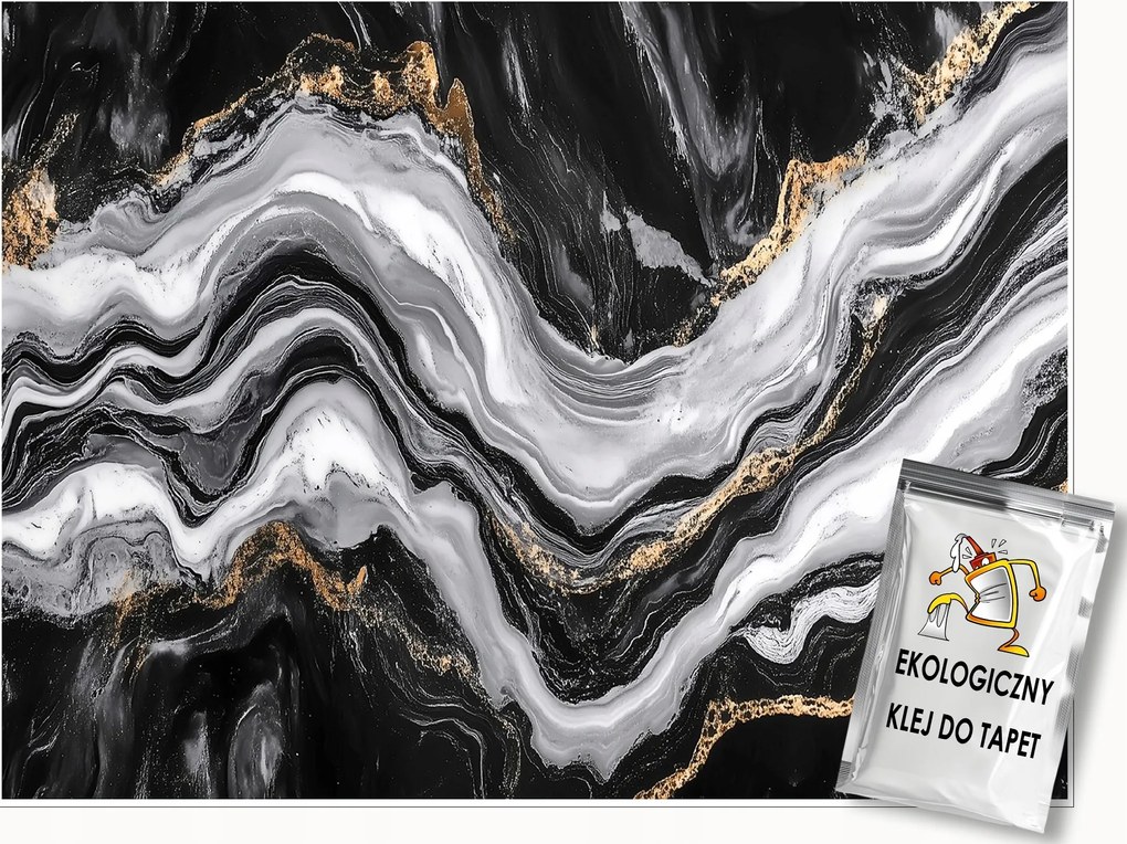 Fotótapéta Márvány Fekete Arany Hálószoba Nappali Tapéta Flizelina 150x105