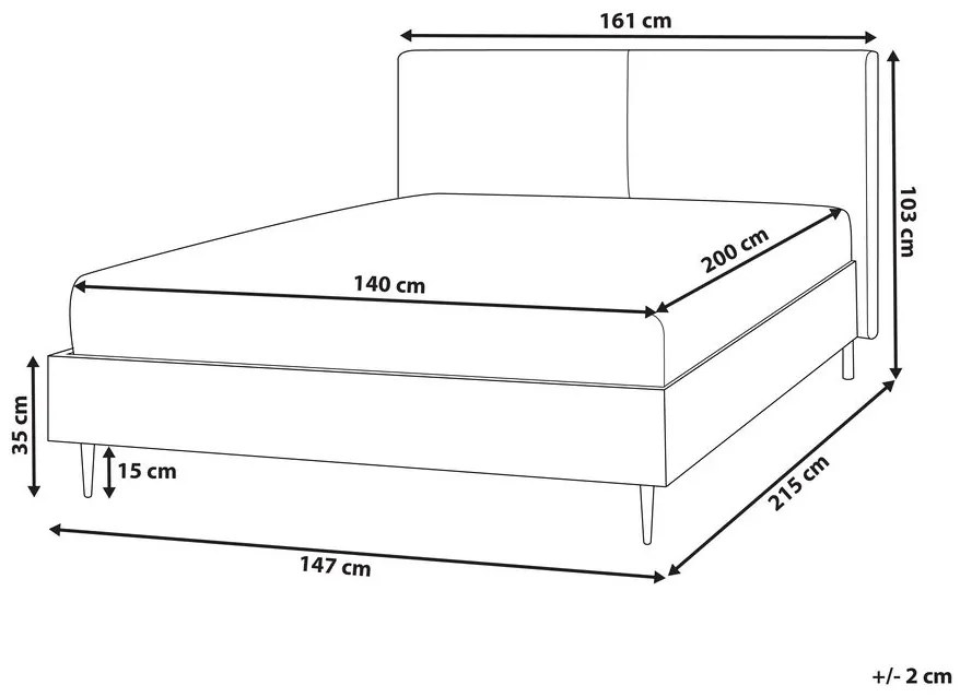 Franciaágy 140 cm Lubbka (szürke). 1080943