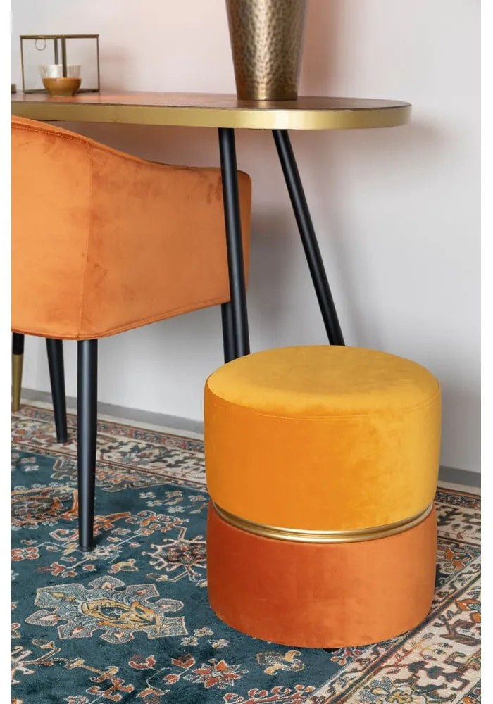 Narancssárga bársony puff Bubbly – White Label