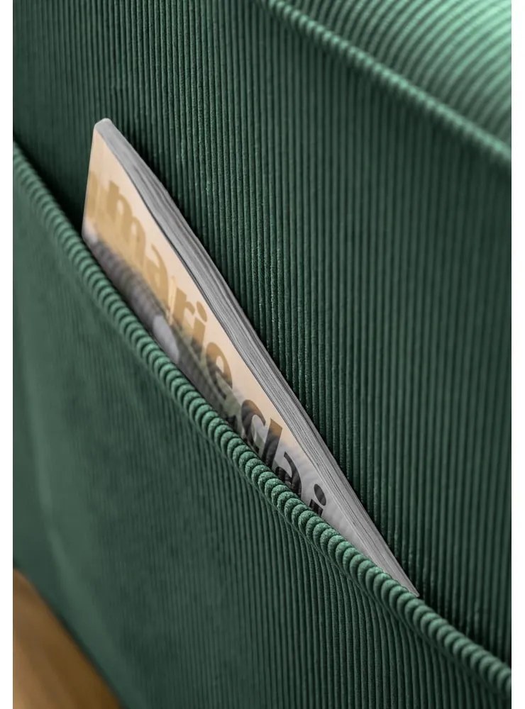 Sötétzöld kordbársony fotel Lofty Lilly – Miuform