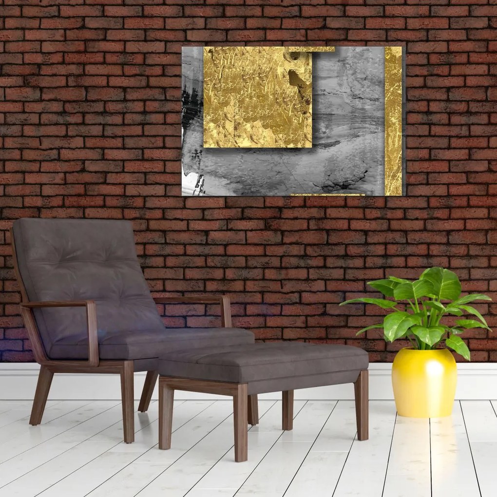 Kép - Arany négyzetek N⁰2 (90x60 cm)