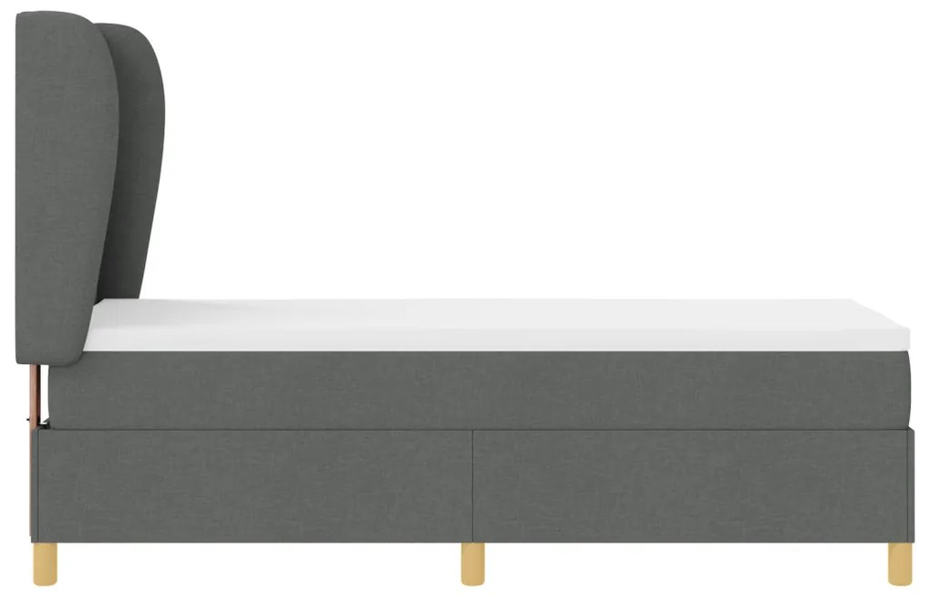 Boxspring Ágy Matracokkal Sötét Szürke 80x200 cm Szövet