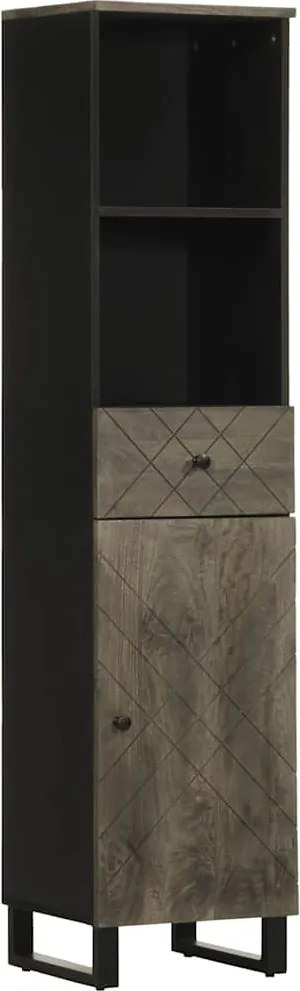 vidaXL fekete tömör mangófa fürdőszobaszekrény 38 x 33 x 160 cm
