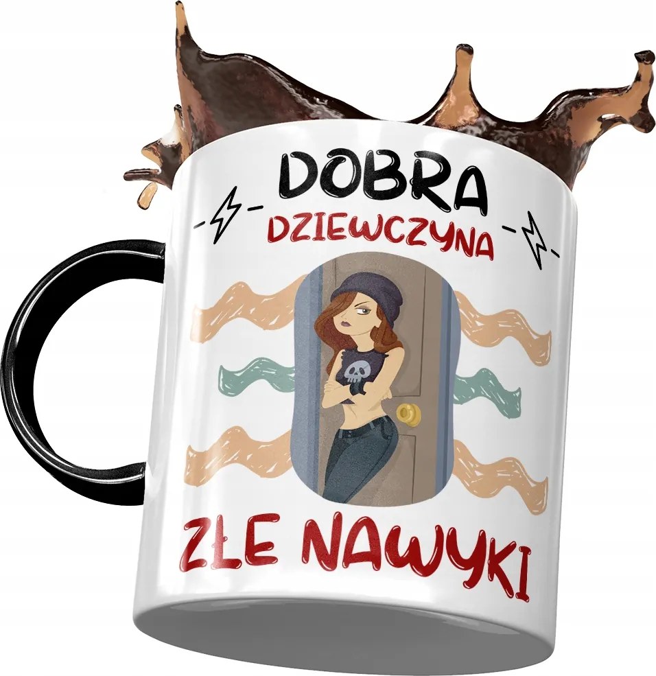 Bögre Fekete Vicces Jó Lány Rossz Szokások Nyomtatott Fotó