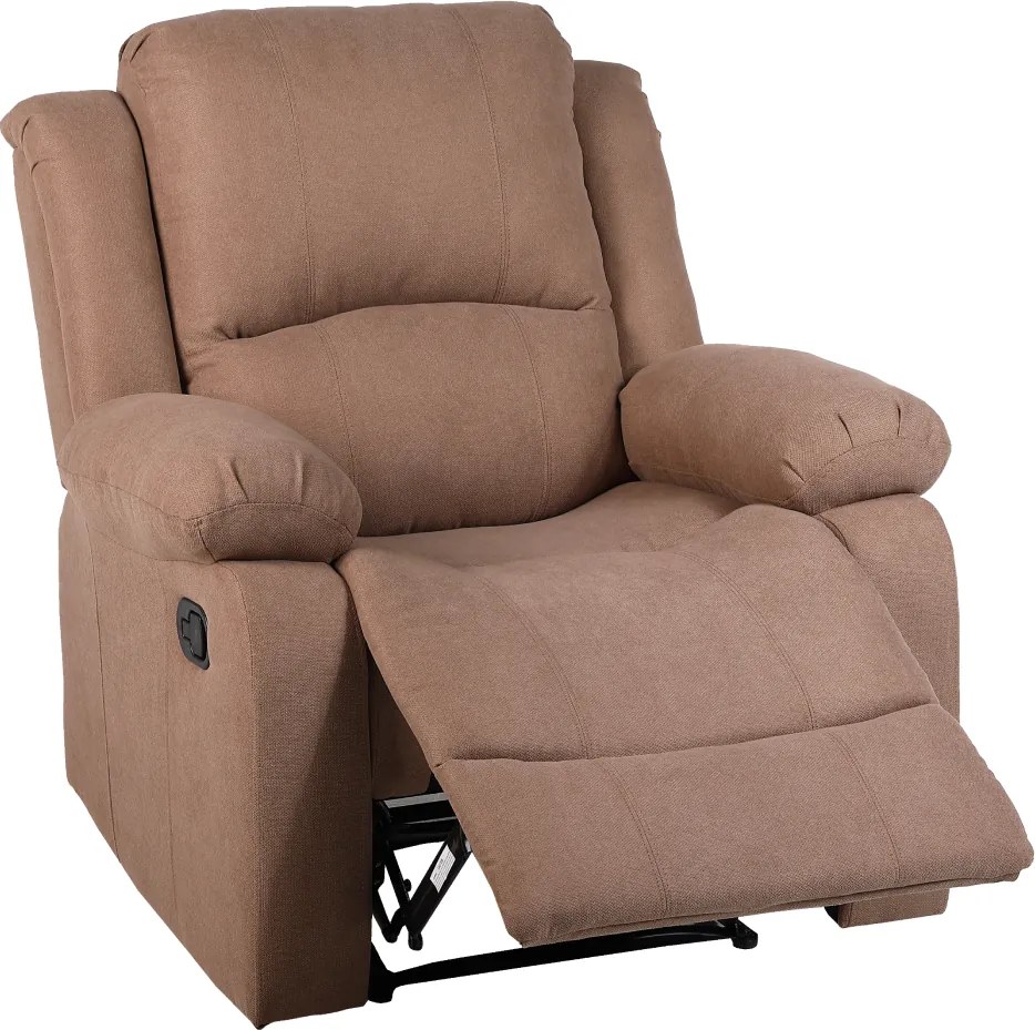 Állítható relaxáló fotel, barna szövet, ASKOY NEW