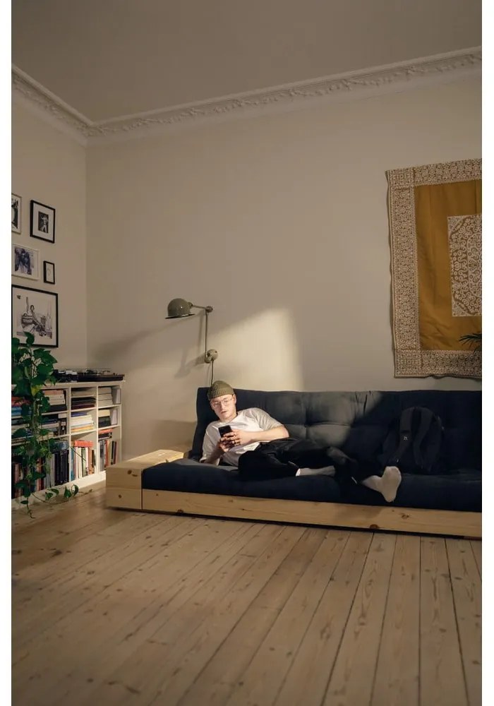 Kék kordbársony kinyitható kanapé 244 cm Base – Karup Design