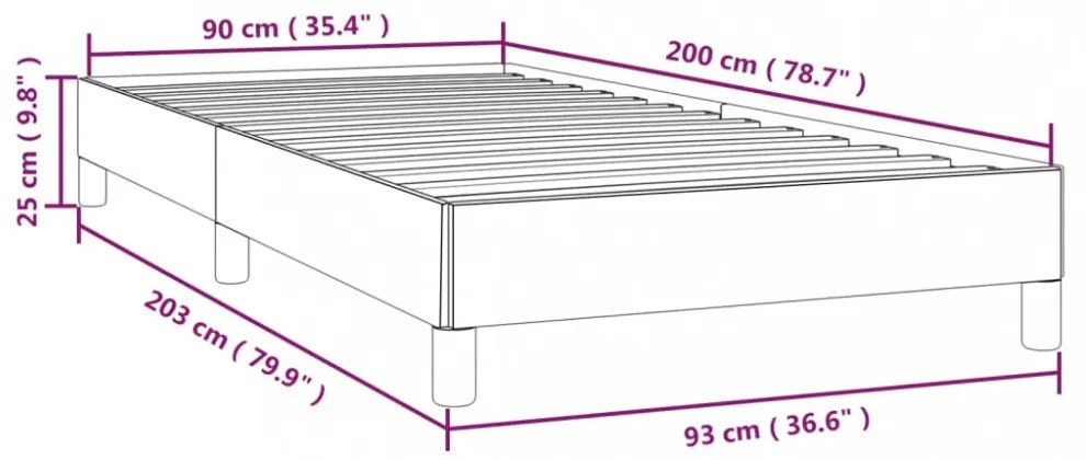 cappuccino színű műbőr ágykeret 90 x 200 cm