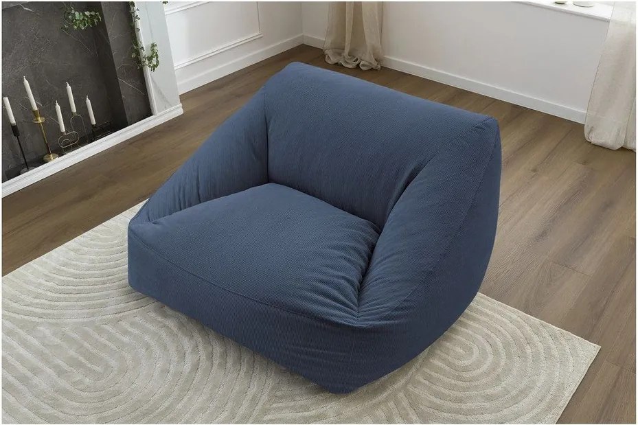 Sötétkék kordbársony babzsákfotel Lilibet – Bobochic Paris