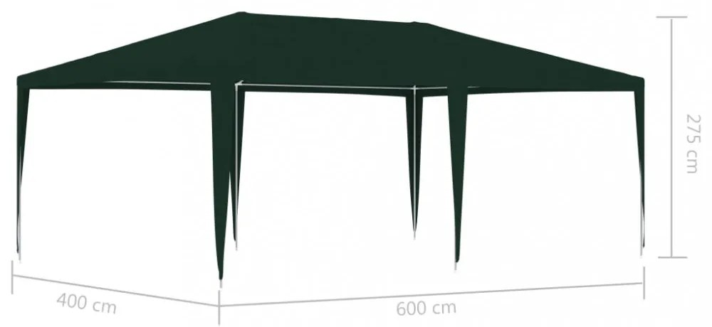 zöld rendezvénysátor 4 x 6 m 90 g/m²