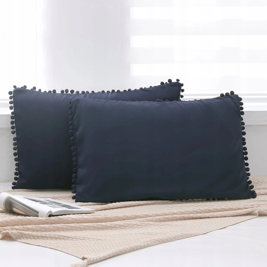 Boho stílusú párnahuzat 40 x 80 cm sötétkék 2 db-os szett