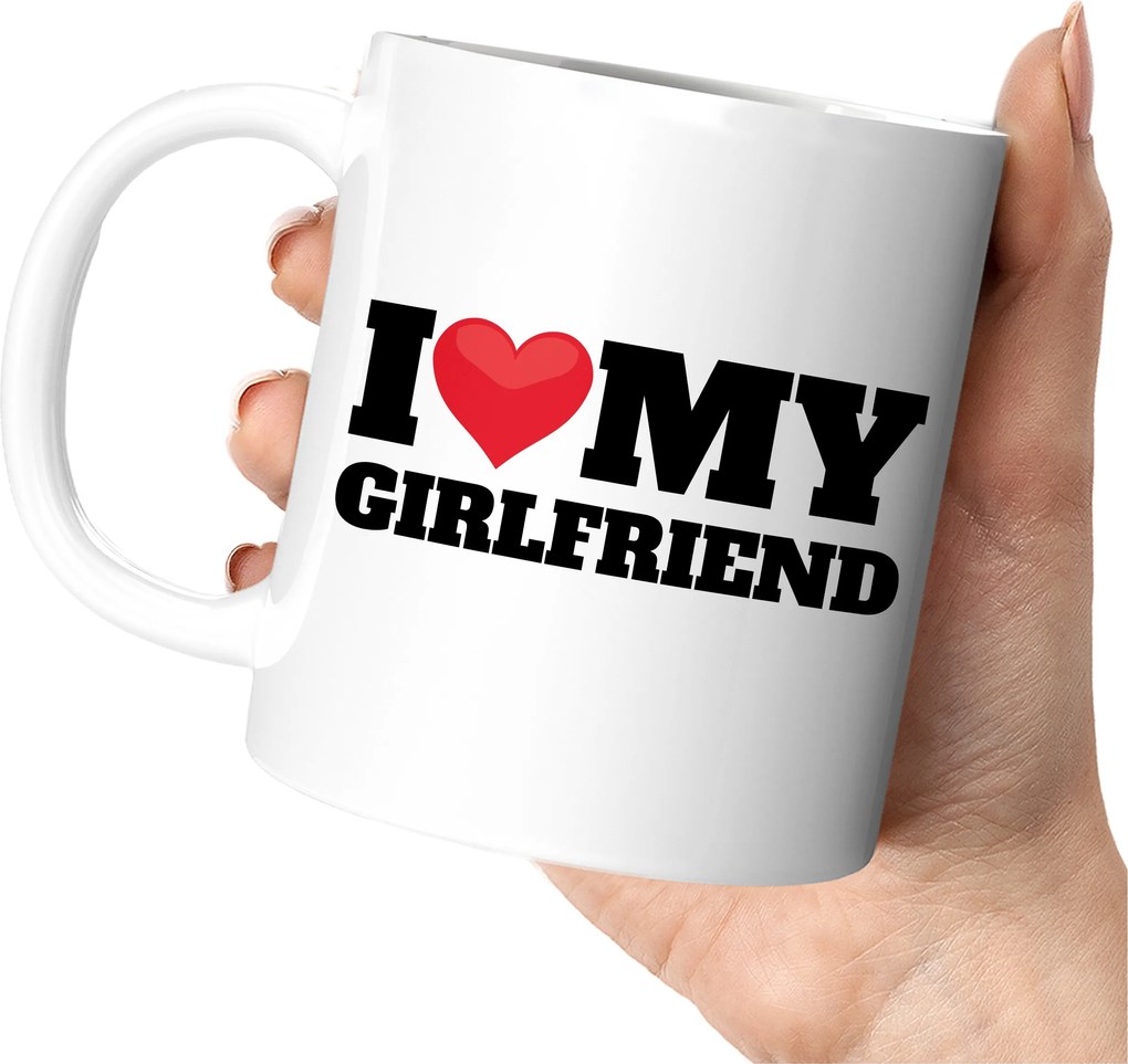Nyomott Mintás Bögre És Love My Girlfriend Valentin Napi Ajándék Neki