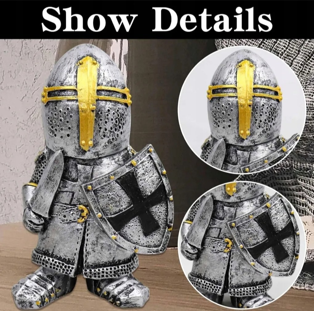 Kerti manó lovag figura 13 cm