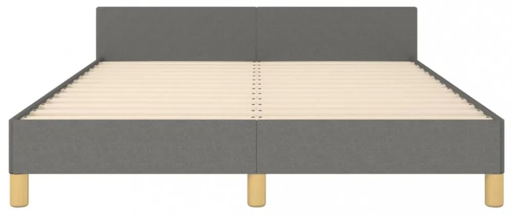 sötétszürke szövet ágykeret matrac nélkül 140x200 cm