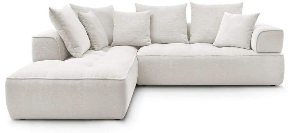 Bézs zsenília sarokkanapé (bal oldali-L alakú) Whesley – Bobochic Paris