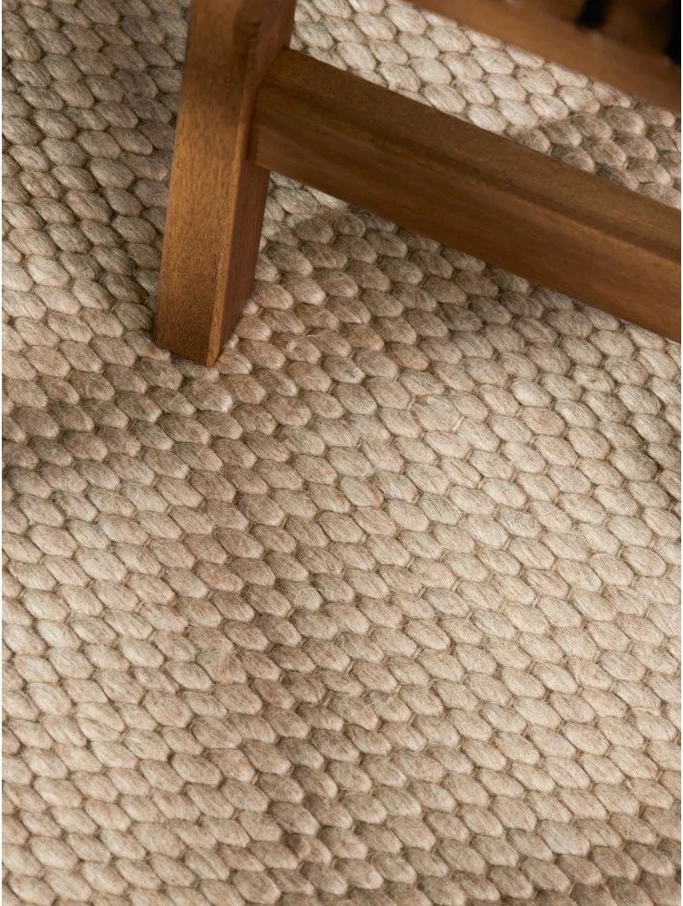 Bézs kézi szövésű gyapjú szőnyeg 140x200 cm Lyon Beans – Elle Decoration