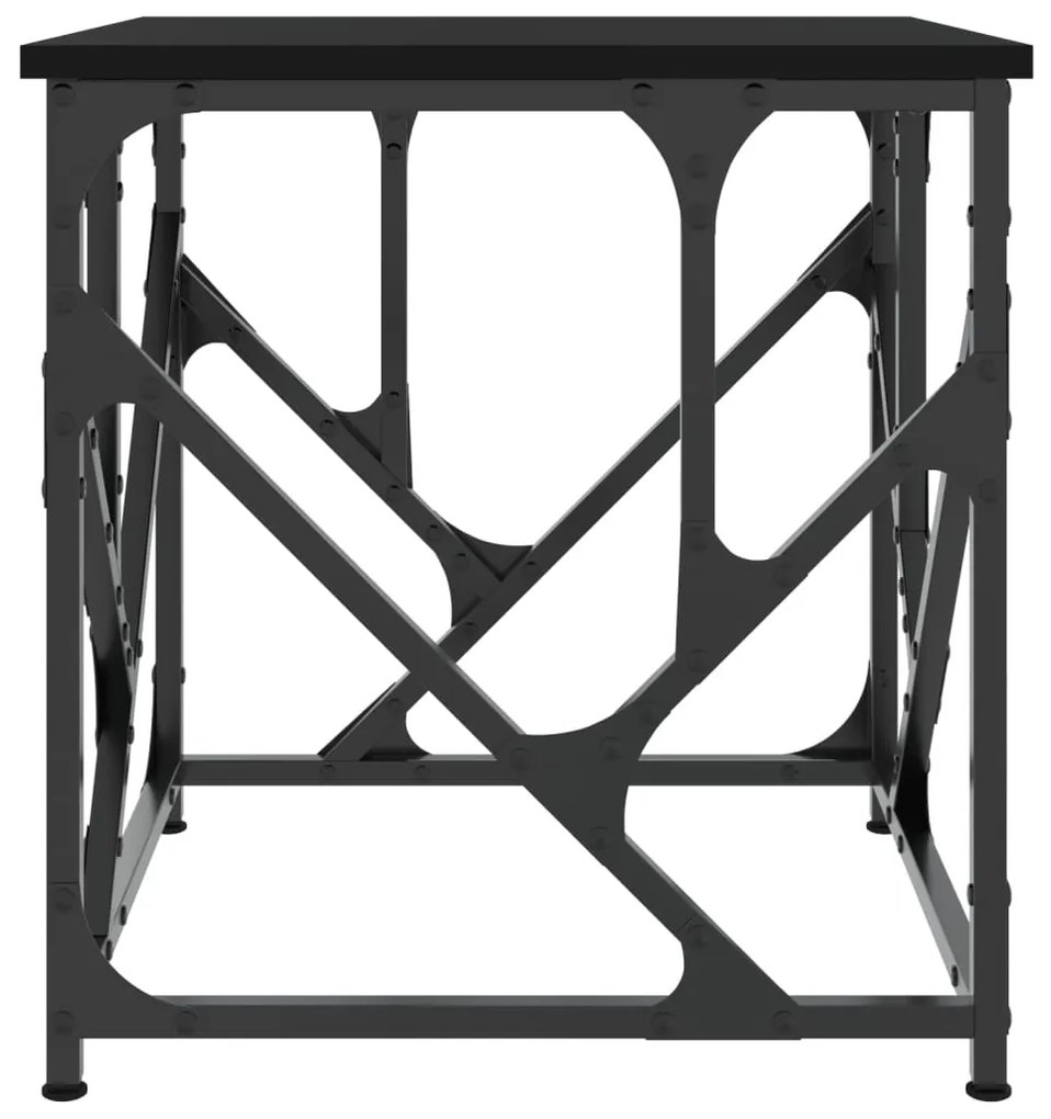 Fekete szerelt fa dohányzóasztal 45x45x47,5 cm