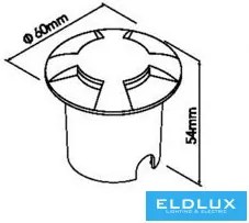 UNIVERSO Taposólámpa LED 1w 50lm 3000k 360° IP67 fekete Ø60x54mm