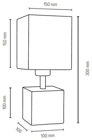Spot-Light 7199174 - TRONGO SQUARE asztali lámpa 1xE27/25W/230V
