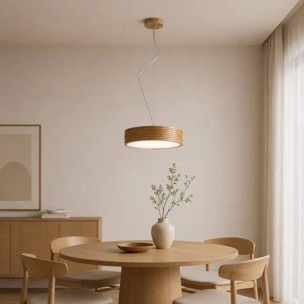BRILAGI - CARVALHO MODERN LED csillár kábelen 2xE27/60W/230V, tölgy, átmérő 37,5 cm