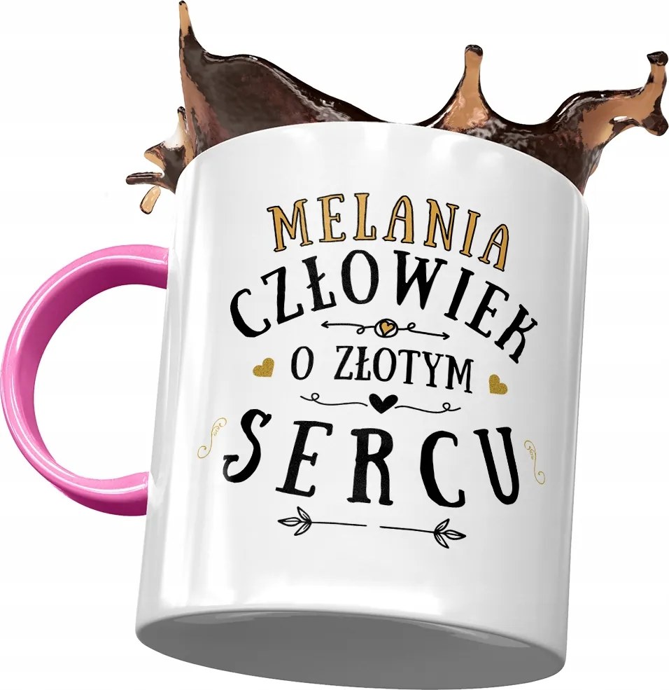 Rózsaszín Bögre Melania Feleség Barátnő Ajándék Nyomtatott Fotóval