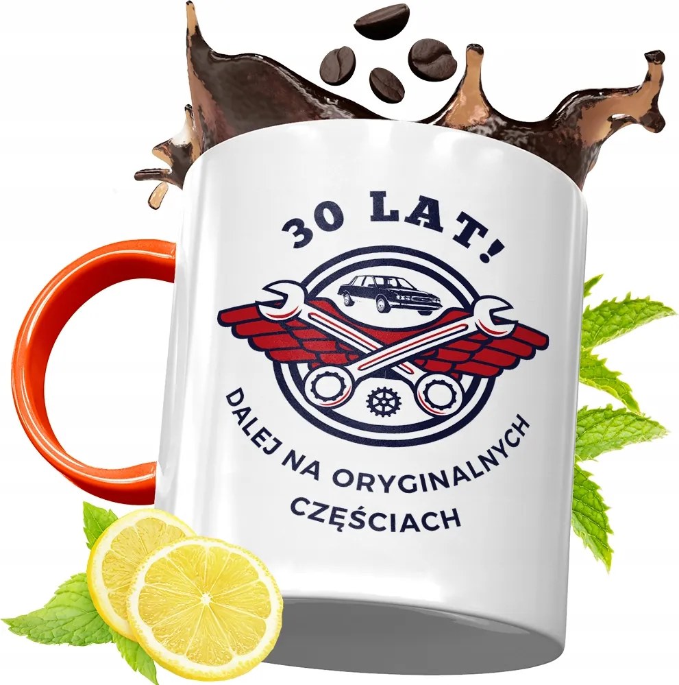 Narancssárga Szülinapi Bögre 30 30STE Ajándék fényképes nyomtatással