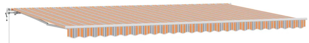Automatikus Behúzható Napellenző Többszínű Csíkokkal, 600x300 cm