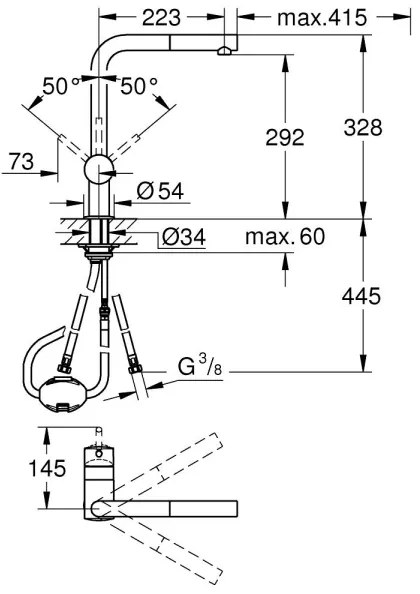 GROHE 32168DC0 - A rozsdamentes acél mosogató csaptelep