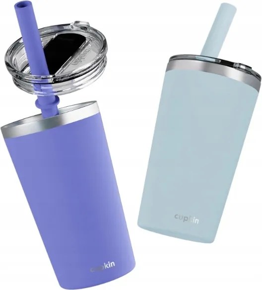 Thermo bögre cupkin (12 oz.) szigetelt bögre szívószállal aqua és menta