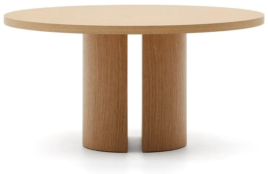 Kerek étkezőasztal tölgyfa dekorral ø 150 cm Nealy – Kave Home