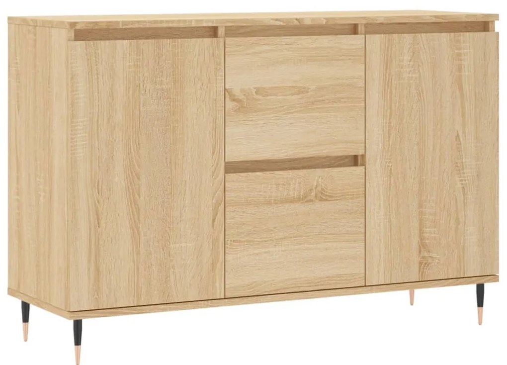 sonoma tölgy színű szerelt fa tálalószekrény 101,5 x 35 x 70 cm