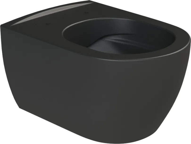 CeraStyle CITY fali WC - MATT FEKETE - rimless - perem nélküli - 53 cm