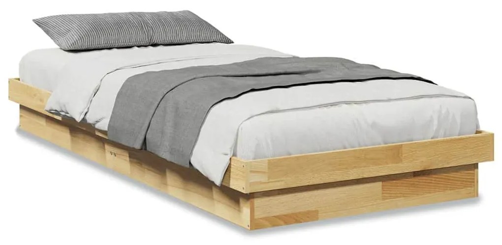 tömör tölgyfa ágykeret matrac nélkül 90x190 cm