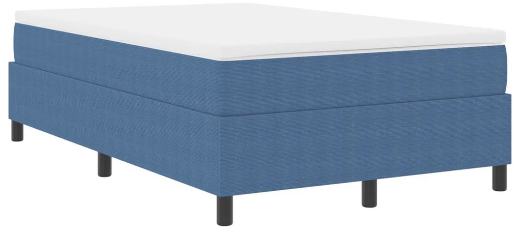 Boxspring Ágy Kék Kis Dupla Kordbársony