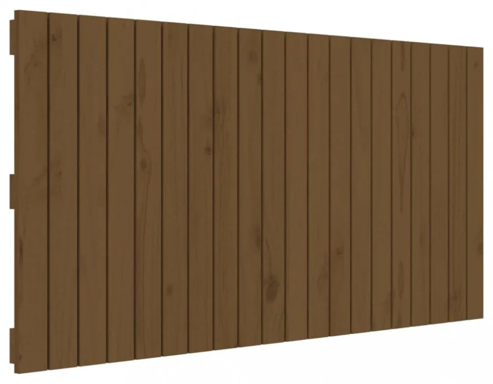 mézbarna tömör fenyőfa fali fejtámla 127,5 x 3 x 60 cm
