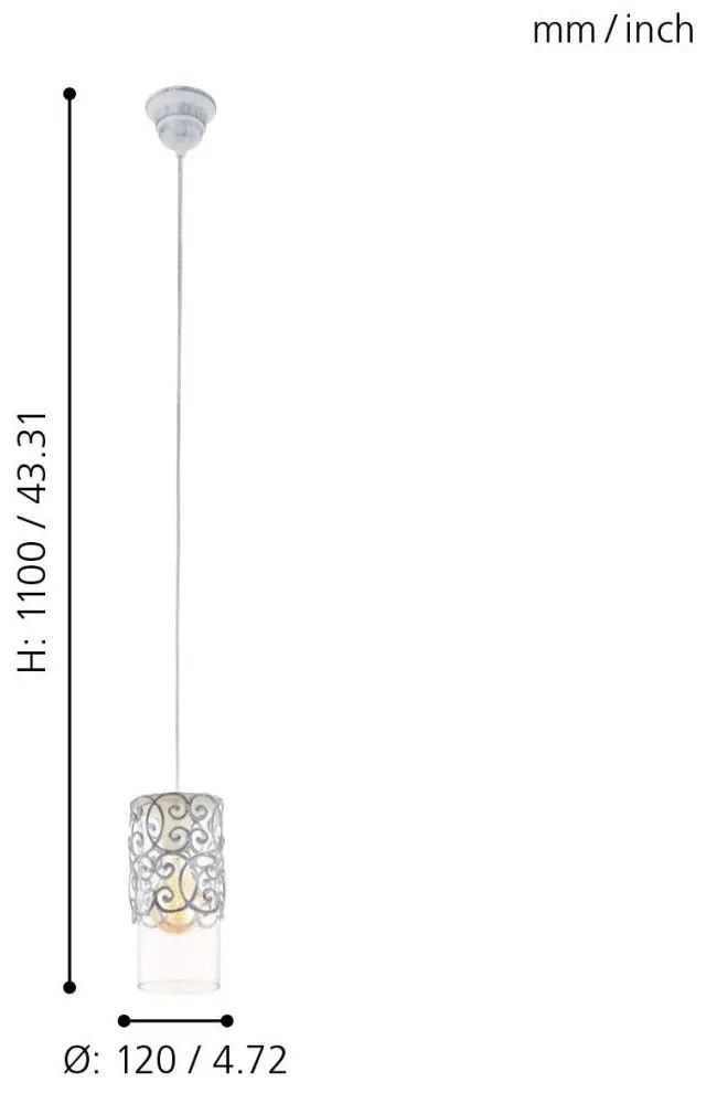 Eglo Cardigan 49202 függeszték, 1x60W E27