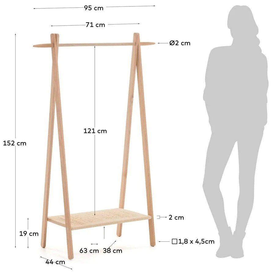 Natane kőrisfa ruhatartó állvány - Kave Home