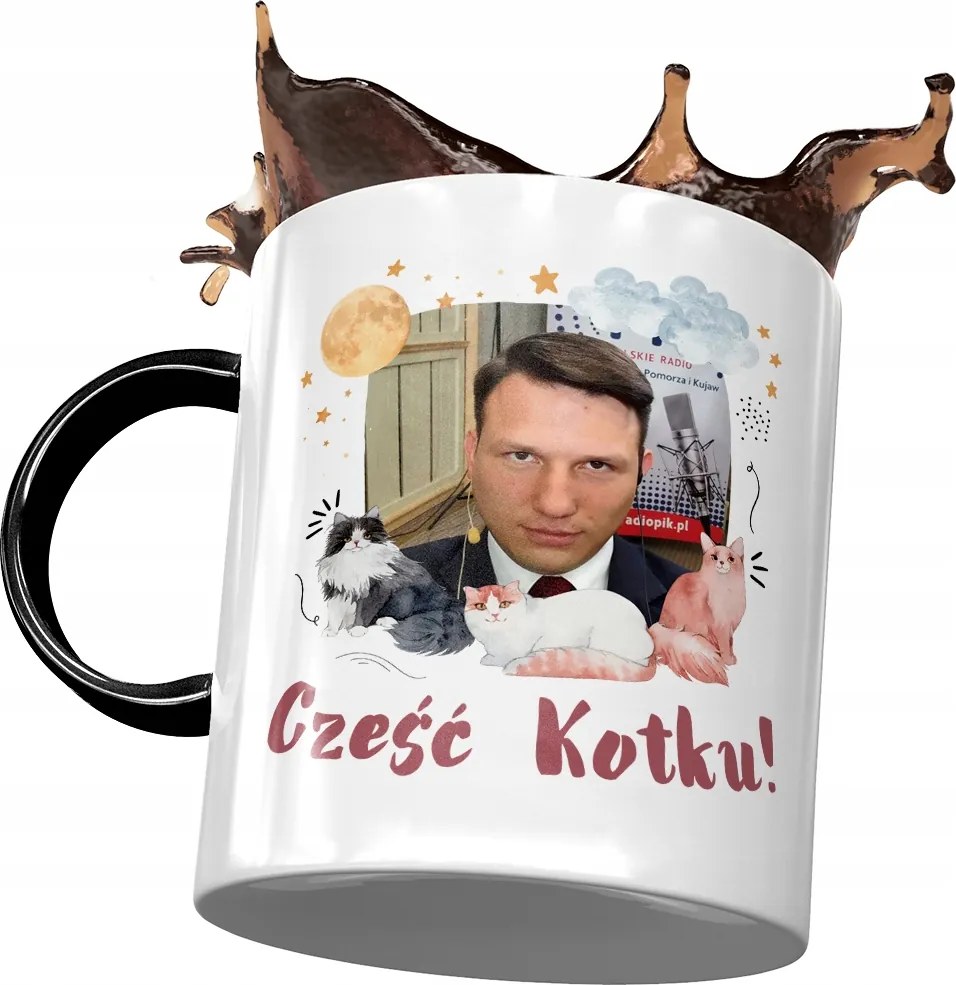 Fekete Bögre Sławomir Mentzen XD Ajándék Nyomtatott Fotóval