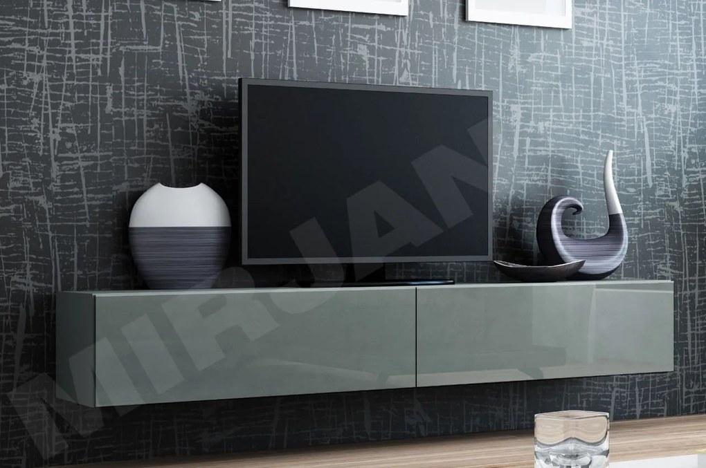 TV asztal/szekrény Zylia 180 (szürke + fényes szürke). 1053753